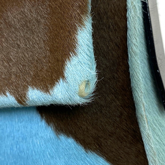 Fendi Mamma Baguette handbag Zucca Shoulder Bag pony blue brown - Picture 4 of 10